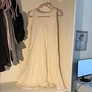 Cream Linen Maxi Dress